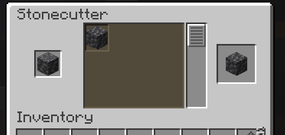 Deepslate to Cobbled Deepslate in Stone Cutter