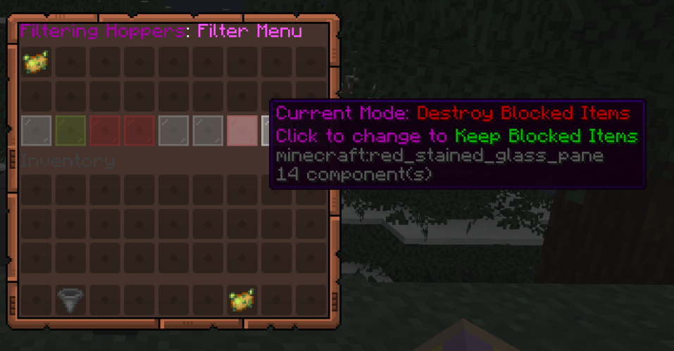 Filtering Hoppers Destroy Items