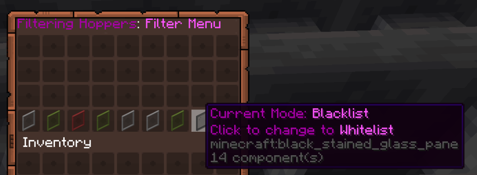 Filtering Hoppers - Filter Enchanted Mode and Blacklist Mode