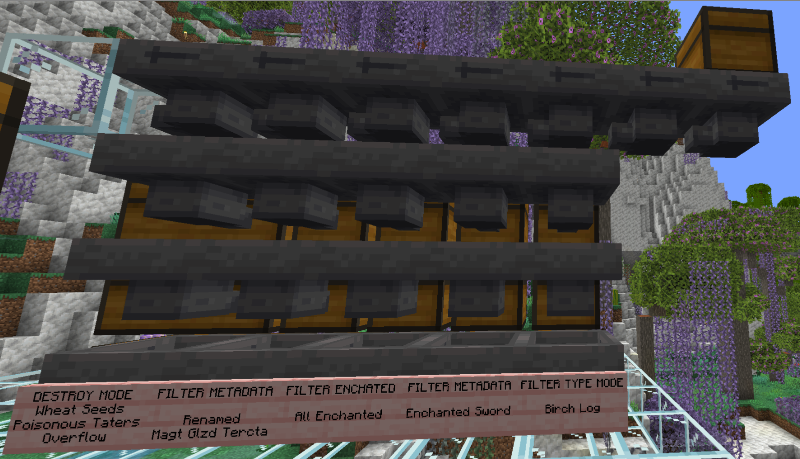 Filtering Hoppers - Standard Sorting System Stacked Chests
