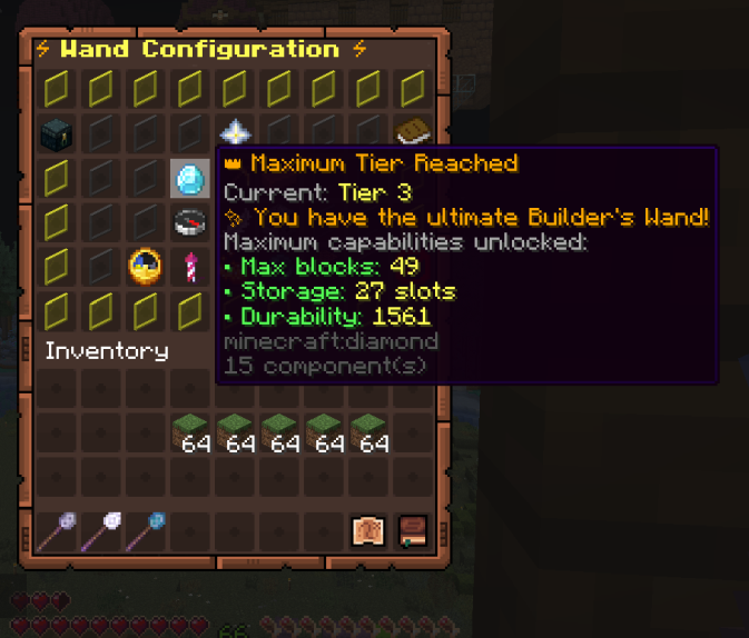 Builder's Wand Wiki Configuration GUI Example Wand Tier