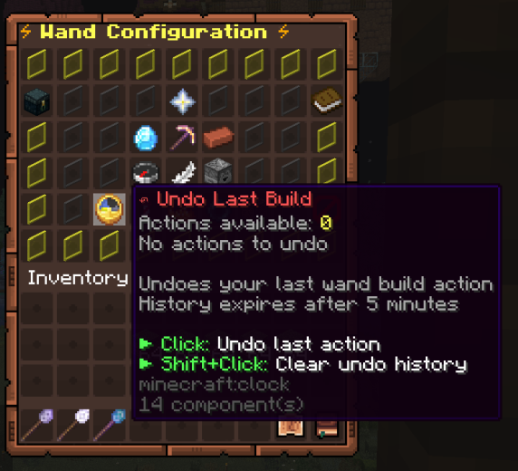 Builder's Wand Wiki Configuration GUI Example Undo