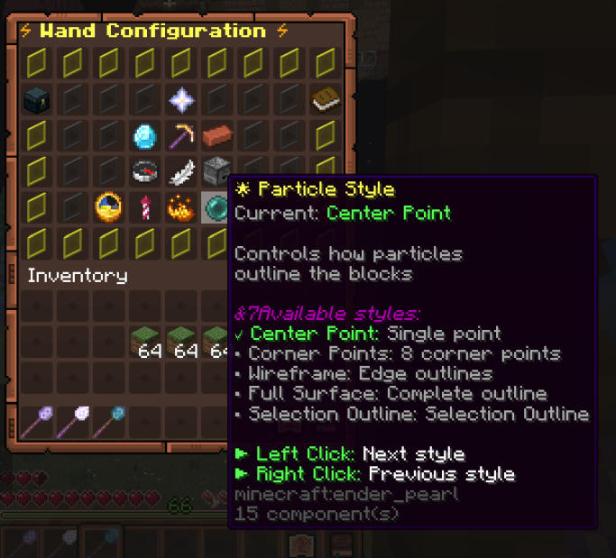 Builder's Wand Wiki Configuration GUI Example Particle Appearance Style
