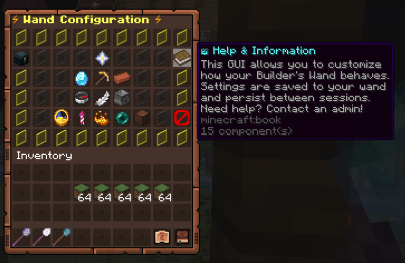 Builder's Wand Wiki Configuration GUI Example Help
